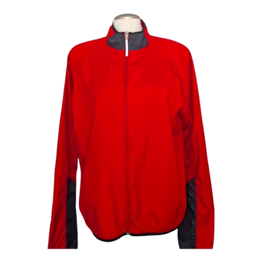 MEC Women's Red & Gray Cycling Jacket Reflective Details Size Large
